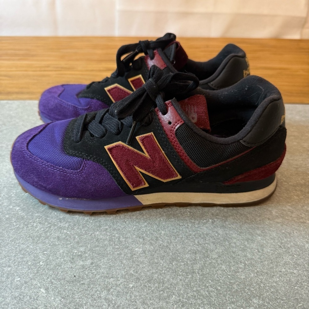 New Balance 574 My Story Matters Black History Month Sneaker Black Purple Size 7 - Picture 2 of 16